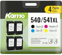 kamo 540XL 541XL (4 iepakojumi) Multipack printeru kasetnes, kas saderīgas ar Canon 540 541 XL - priekš MG2150 MG2250 MG3150 MG3150 MG3250 MG3550 MG3650 MG3650s MG4150 MG4250 MX375 MX395 MX475 MX535 TS5150 TS5151
