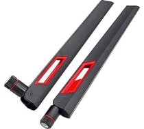 Melnas un sarkanas 10dBi divjoslu signāla pastiprinātāja Wi-Fi antenas (2,4GHz/5GHz-5,8GHz) ar RP-SMA savienotāju bezvadu kamerai, maršrutētājam, Hotspot - 2 iepakojumi