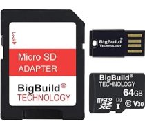64 GB U3 Micro SDXC atmiņas karte EZVIZ H3c, H4, H8/H8c, H9c, LC1C, OutPro drošības kamerām