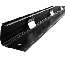 RICOO Universal Cable Tidy Z1110-B Aluminium Wire Channel with Flap Folding Mechanism Management Trunking Holder Organiser Organizer Protector Duct Cover 110cm Black