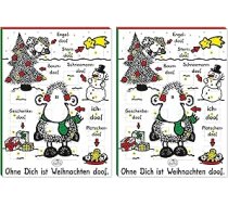 Sheepworld Adventes kalendārs ar motīvu "Ohne Dich ist Weihnachten doof" | 26 cm x 35 cm, šokolādes Adventes kalendārs, 75 g, pildīts ar šokolādi, kalendārs bērniem, smieklīgs dizains, 51126