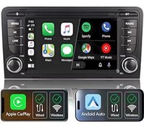 Auto radio Audi A3 8P 8P1 S3 RS3 (2003-2012) | Linux sistēma, augstas veiktspējas, bezvadu CarPlay/Android Car, RDS, Bluetooth, saderīgs ar aizmugurējiem skaļruņiem, stūres vadības un atpakaļgaitas attēlu
