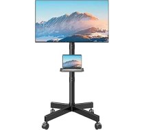 MOUNTUP TV Ständer Rollbar für 23-60 Zoll Plasma/LCD/LED Fernseher, Höhenverstellbarer mit Neigungsfunktion Fernsehstand bis 35kg, Max. VESA 400x400mm, EU1117B