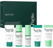 PURITO SEOUL labākais komplekts - ādas kopšanas līdzeklis ar pantenolu, attīrošs līdzeklis un krēms, centellas serums un toniks bez aromāta, saules aizsargkrēms visiem ādas tipiem, dāvanu komplekts, sejai, sejas serums, K-Beauty, 3,52 fl. oz.
