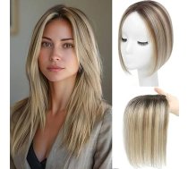 Īsti mati Topper sievietēm, Crown Toppers, īsas parūkas, matu galotnes plāniem matiem, 100% īsti cilvēka mati Clip-In Toppers sievietēm, īsti mati Toppers, viegls (2T/613#)