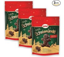 WAWI Schokomännlis Karamele 3 x 120 g - Elegants piena šokolādes konfektes ar delikātu karameles krēmu un kraukšķīgiem cepumiem - Ziemassvētku šokolādes lielais iepakojums - Šokolādes karamele - Ziemassvētku saldumi