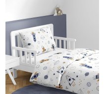 Bērnu gultas veļa Kosmosa un raķešu motīvs Mazuļa gultas veļa Bērnu gultas sega 100 x 135 cm un spilvendrāna 40 x 60 cm Oeko-Tex kokvilna ar rāvējslēdzēju (Space)