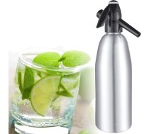 Soda sifons, dzirkstošā ūdens mašīna 1 L, dzirkstošā ūdens ražotājs, pārnēsājama alumīnija mini sodas mašīna, mājsaimniecības gāzēto dzērienu dzirkstošā ūdens sildītājs