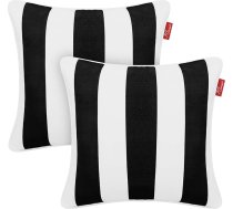 Pcinfuns Dekoratīvais spilvens iekštelpām ārā Ūdensizturīgs metamais spilvens Dārza spilvens mājas terases trenera dīvānam Melns balts svītrains 18x18 collu, 2 Pack
