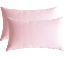 Samta spilvenu pārvalki (2 iepakojums) Taisnstūra mīksts ciets dekoratīvs spilvenu pārvalks dīvāna guļamistabai automašīnai 30x50cm gaiši rozā krāsā