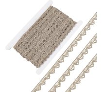MAYJOYDIY 18 m Light Gold Lace Trim 11 mm plata metāliska mežģīņu lenta Izšūšanas šūšanas robeža kreklu aproces aizkari spilvenu dāvanu iesaiņošana