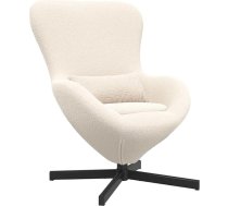 vidaXL Contemporary Cream Armchair with Adjustable Swivel Mechanism, Ergonomic, Soft Touch, s Stylish Living Room Chair for Reading, Swivel Comfortable Sitting, Plush for