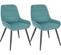 WOLTU BH331ts-2 Dining Room Chairs Set of 2 Upholstered Velvet Kitchen Chair Padded Accent Chair for Living Room Bedroom Kitchen, Ergonomic Chair with Backrest, Turquoise