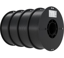 Creality Ender PLA filaments 1,75 mm 4 kg melns, 3D printeru filaments PLA, izmēru precizitāte +/-0,02 mm, vakuuma iepakojumā (4 x 1 kg spole, 4 melni)