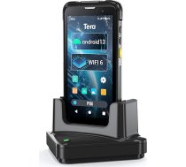 Tera Android 13 svītrkodu skeneris PDA: 5,5 collu rokas mobilais dators 4GB + 64GB ar uzlādes staciju 1D 2D QR skeneris Zebra SE4710 NFC WLAN GPS GPS Bluetooth Inventarizācijas loģistikas noliktavas dati