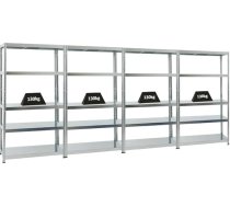 PROREGAL Mega Deal 4 metāla plauktu komplekts Tērauda plaukts Eagle 180 x 100 x 40 cm Plaukta slodze 130 kg Galvanizēti lieljaudas plaukti Virtuves plaukti Virtuves plaukti Pagraba plaukti Bezskrūvju plaukti Garāžas glabāšanas plaukts