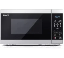 Sharp mikroviļņu krāsns YC-MS02E-S 20L, sudraba/ melna, 800 W mikroviļņu jauda, pilnībā digitālais regulēšanas veids, 11 līmeņi, 8 automātiskās programmas, bērnu bloķēšana, Eco režīms