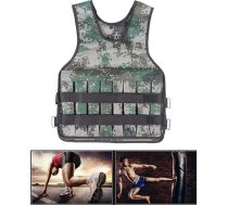 Sren liela apaļā kakla Velcro svara veste ar Velcro aizdari, 20 kg 600D pārklāta auduma svara veste spēka treniņiem un fitnesam (melnā krāsā)