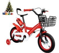 Bērnu velosipēds 12 collu uzlabots jauniešu velosipēds 2–4 gadu vecumam Bērnu velosipēds ar stabilizatoriem un grozu Augstuma regulējams bērnu velosipēds 80–95 cm garajiem zēniem un meitenēm