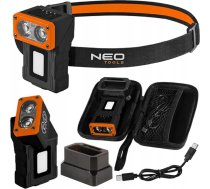 NEO TOOLS LED uzlādējams galvas lukturis, super spilgts 500 lūmenu galvas lukturis ar sensoru, sarkana gaisma un uzlādes stacija, viegls galvas lukturis kempingam, makšķerēšanai, darbnīcai, remontam