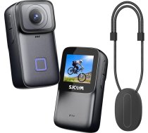 SJCAM C200 Pro vlogging kamera 4K, mini zemūdens kamera, 135° platleņķa objektīvs, 6-asu attēla stabilizācija, vlog kamera ar piederumu komplektu, melna
