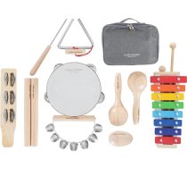 „Classic Cantabile“ bērnu perkusiju komplekts – 13 priekšmetu perkusiju komplekts ar glockenspielu, koka tamburīnu, marakas, trijstūri un olveida šakeru – ideāli piemērots bērnudārziem un agrīnajai muzikālajai izglītībai
