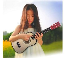 23 collu koka ģitāra no liepas koka, 6 stīgu mini ģitāra – mūzikas instruments bērniem un iesācējiem (koka)