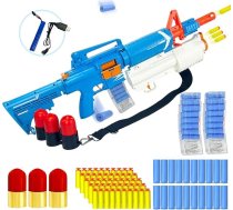 Elektriska rotaļlietu pistole ar granātu, rotaļlietu ierocis, rotaļlieta pieaugušajiem un bērniem, šaušanas blasteru pistoles, blasteru pistole, M16 elektriskās rotaļlietu pistoles – zila