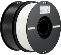 Creality Ender PLA filaments 1,75 mm, 2 x 1 kg spole, piemērots vairumam FDM 3D printeru, piemērots vairumam 3D printeru, balts un melns, polilaktīds, 1,75 mm, 3D drukāšanas filaments, izmēru precizitāte +/- 0,03 mm