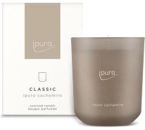 ipuro Classic Dekoratīvās aromātiskās sveces - CACHEMIRE aromātiskā svece stiklā ar maigu rozes un pikantu upeņu aromātu virs ciedra koka un dzintara sveces ar ilgnoturīgu aromātu Sviece ar bēšas krāsas istabas aromātu 270 g