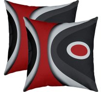 Modern Abstract Cushion Covers 50 x 50 cm komplekts 2 spilvenu pārvalki Sarkanas svītras Pelēks melns balts spilvena pārvalks viesistabai Guļamistaba Akrila drosmīgi pelēks dīvāns dīvāna spilvens dīvāna spilvens dīvānam dīvānam