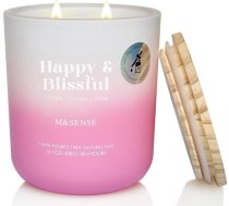 M&SENSE aromātiskā svece, Litchi Cherry Rose aromātiskās sveces stiklā, 400 g liela sojas svece ar divām daktīm, 80 stundu degšanas laiks, aromterapijas svece jogai, spa, meditācijai, dāvana draudzenei