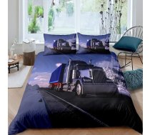 Bērnu gultas veļa Kravas automašīna 135 x 200 cm 2 gab., zēni un meitenes 100% mikrošķiedra Vasaras mīksti ziemas silti segas pārvalki 3D kravas automašīnas sega ar spilvendrānām 80 x 80 cm