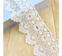 5 metri Vintage mežģīņu lentes, 10 cm platums, izšūšanas apdare, apmales, poliestera lenta, mežģīņu apdare, bārkstīm, šūšanas apdare DIY amatniecības darbiem, apģērbiem, aizkariem, izstaila izgatavošanai, dāvanu kastīte, balta