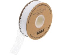 Krēmkrāsas balta mežģīņu lenta 1,2 collas plata 50 jardi mežģīņu auduma Vintage modelis Roll lentes Ideāls dāvanu iesaiņošanai, amatniecība, ziedu dizains, šūšanas un partiju rotājumi, šūšanas mežģīnes