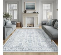 Beauoop Mazgājams paklājs Vintage Neutral Distressed 200 x 300 cm Liels neslīdošs Dzīvojamā istaba Guļamistaba Mīksts zems kaudzes iekštelpu paklājs Retro paklājs ēdamistabai Virtuve Birojs