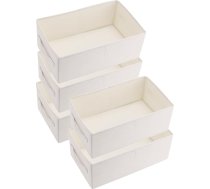 SINJEUN Iepakojumā 5 gab. 41 x 24 x 17 cm smilškrāsas drēbju skapja organizators, kastes drēbju skapis no neausta auduma apģērbu organizators