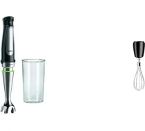 Braun MultiQuick 7 MQ 7000X rokas blenderis ar noņemamu nerūsējošā tērauda maisīšanas pamatni ar ActiveBlade tehnoloģiju un mājsaimniecības nerūsējošā tērauda putukrāsas maisīšanas piederumu MQS 050 BK ar EasyClick Plus sistēmu