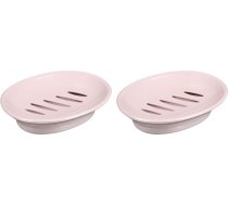 sourcing map Plastmasas ziepju trauks ar iztukšošanas atveri, 15,5 x 11 cm, noņemams, dubultā nodalījuma, ziepju turētājs vannas istabai, dušai, virtuvei, 2 gabali (rozā)