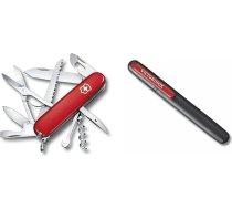 Victorinox Šveices armijas nazis Huntsman, Šveices armijas nažu un dubulto nažu asinātājs, kabatas nažu asinātājs, mazs asināšanas akmens, melns