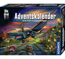 Die drei ???? Adventes kalendārs KOSMOS 632571, Atrisiniet 24 puzles pamestā lidlaukā, rotaļlietu un mīklu Adventes kalendārs bērniem no 8 gadiem