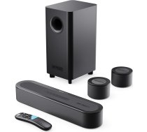 MAJORITY Bowfell Halo Atmos Soundbar TV ierīcēm, 300 W skaļrunis televizoriem ar zemfrekvences skaļruni, 5.1 Dolby Atmos mājas kinozāles apkārtējās skaņas sistēma, bezvadu ar HDMI eARC, mini skaņas josla, dators