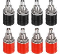 izejmateriālu karte Bananenstecker, 24 A, 6 x 4 mm, Panelmontage, Bananenbuchse, 4 mm Buchsenstecker für Bananenstecker, Rot und Schwarz, 8 Stück