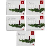 20 Ziemassvētku eglīšu sveču komplekts ar vaska adventes svecēm Balti sarkans, antīki sarkans, 9,6 cm RAL sertificēts Vācijas zīmola ražotājs, augsta kvalitāte (balta, 100)