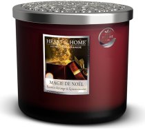 HEART & HOME - Aromatizēta svece uz dabīgā sojas vaska bāzes - elipsveida ar 2 daktīm Christmas Magic - degšanas laiks 40 stundas - dāvana, dekorēšana un smarža mājai - Stikls