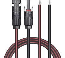 Saules kabelis 4 mm², pagarināšanas kabelis, Saules kabeļa pagarinājums 9 m (30 pēdas) ar kontaktdakšu, Fotogalvaniskais (PV) kabelis, Saules paneļa savienojuma kabelis (12AWG)