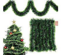 18 m zaļš Ziemassvētku vainags, finiera vītne, kāpņu virtene, plastmasas, virtene Ziemassvētku Mākslīgā egļu virtene Ziemassvētku rotājums Ziemassvētku rotājumiem, durvju vainagam, palodzei