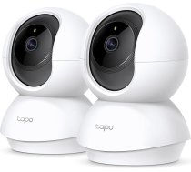 Tapo TP-Link C200P2 360° iekštelpu novērošanas kamera, 1080P, nakts redzamība, kustības noteikšana, divvirzienu audio, saderīga ar Alexa un Google Assistant, bērniem/mājdzīvniekiem, 2 gabali C200