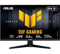 ASUS TUF Gaming VG259QMR5A 24,5 collu Full HD monitors (ātrs IPS panelis, 310 Hz, 0,32 ms reakcijas laiks, AMD FreeSync Premium, ELMB Sync, Gaming AI, DisplayPort 1.4, 2 x HDMI 2.0, skaļrunis)