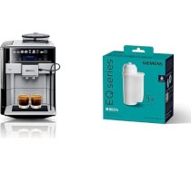 Siemens Pilnībā automātiskais kafijas automāts EQ.6 plus s700 TE657503DE, 1500 W, nerūsējošais tērauds un Brita Intenza ūdens filtrs TZ70033A, samazina kaļķakmens saturu ūdenī, mazina traucējošu garšu.